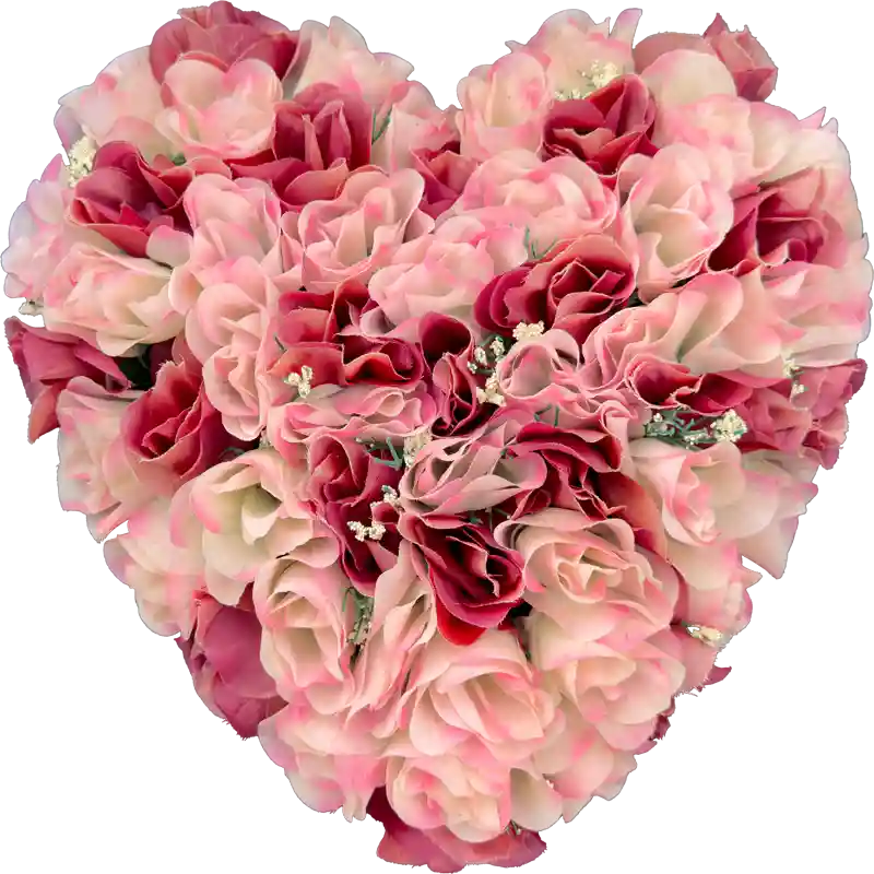 Blumenherz mit Rosen – Trauerfloristik Wien – Würdige Blumenarrangements für Abschiede.