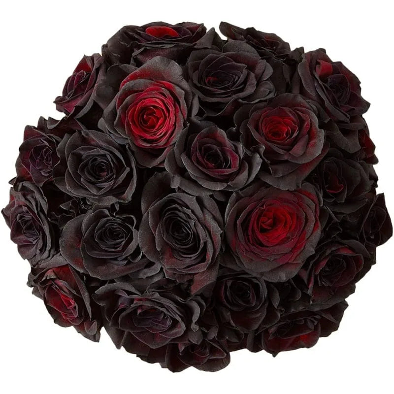 Bouquet aus schwarzen Rosen mit dunklen Blüten
