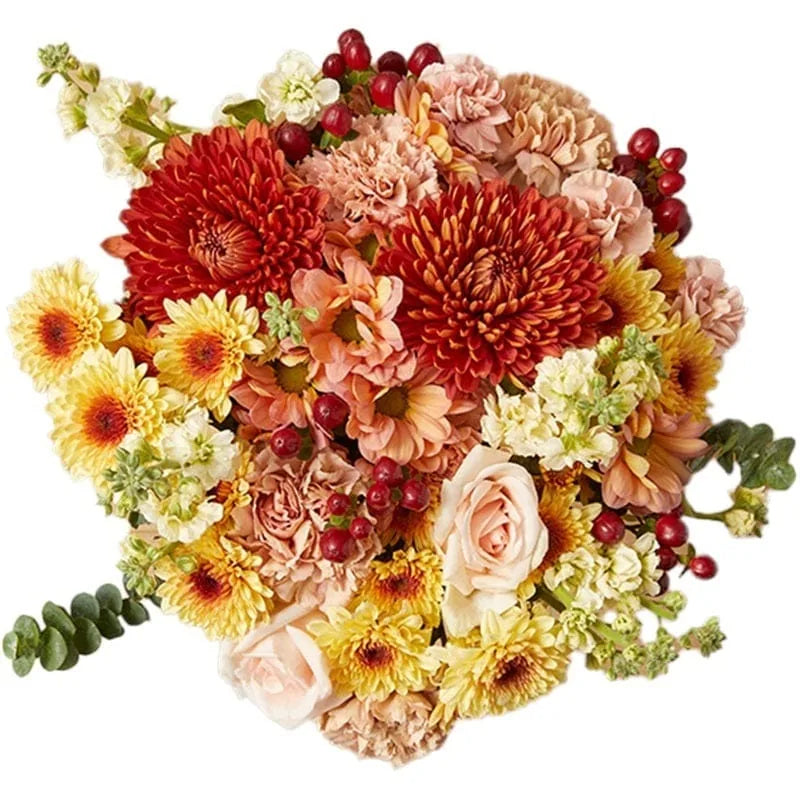 Herbstliche Blumenstrauß-Mischung mit verschiedenen Blüten