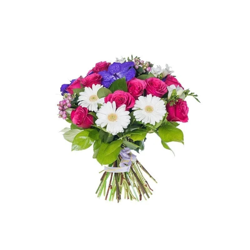 Verschiedene Blumen in einem Bouquet mit Rosen und Gerbera