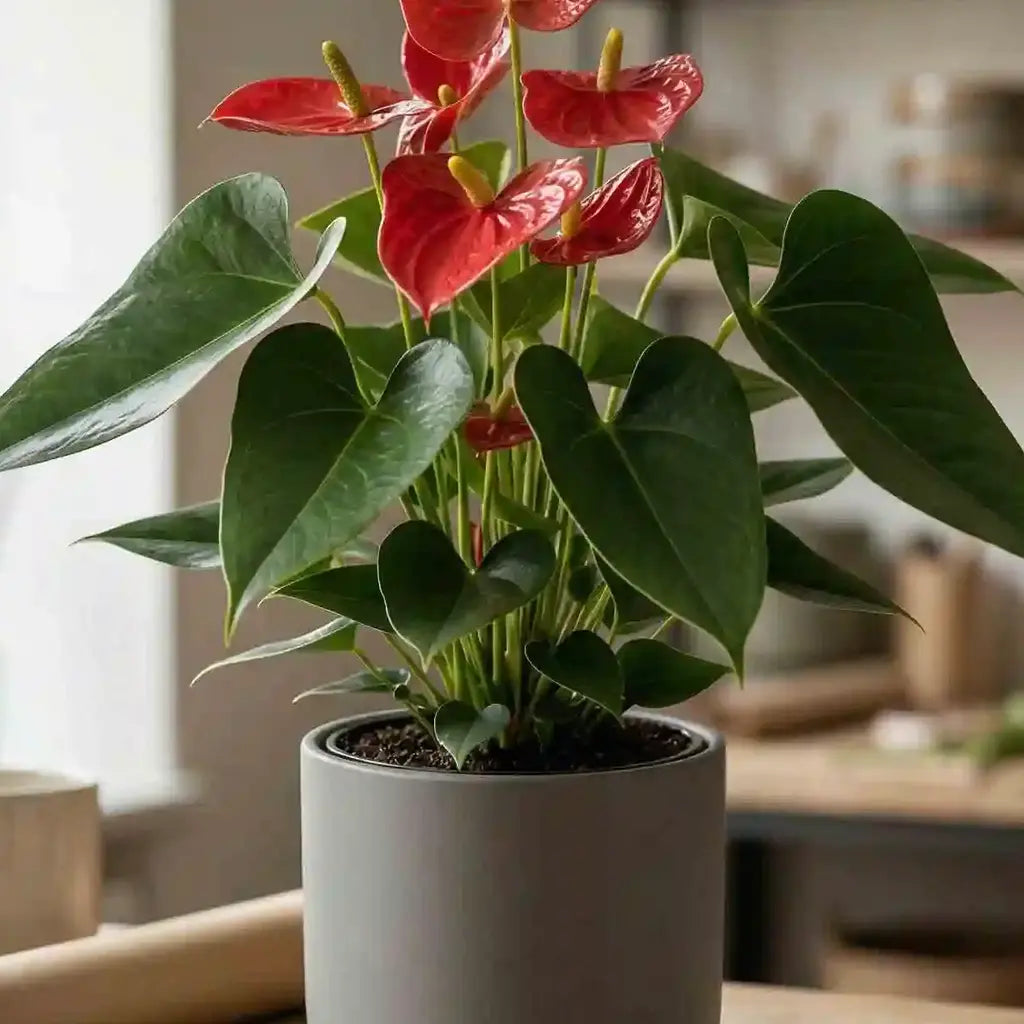 zimmerpflanze mit roten adern Anthurie Rot kaufen – Exotische Pflanze mit roter Blüte – MO BLUMEN