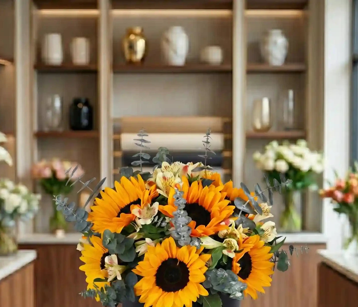 Sonnenblumen-Box Nahaufnahme – Sonnenblumen MO BLUMEN Wien