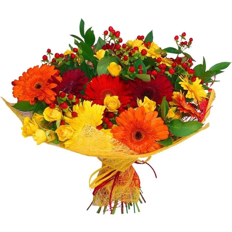 Bunter Blumenstrauß aus Herbstblumen mit verschiedenen Farben.