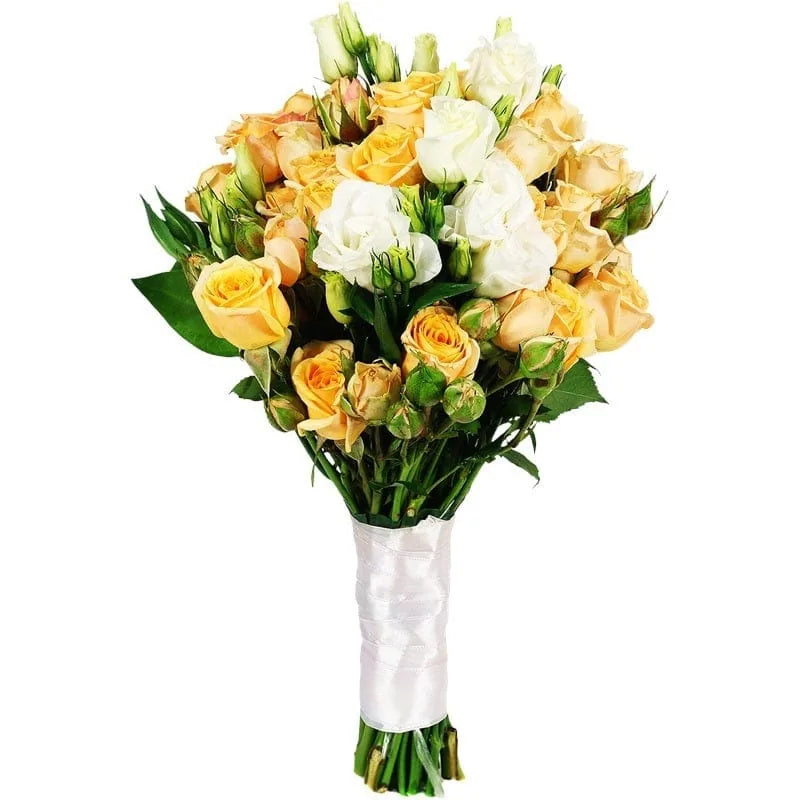 Blumenstrauß aus gelben und weißen Rosen