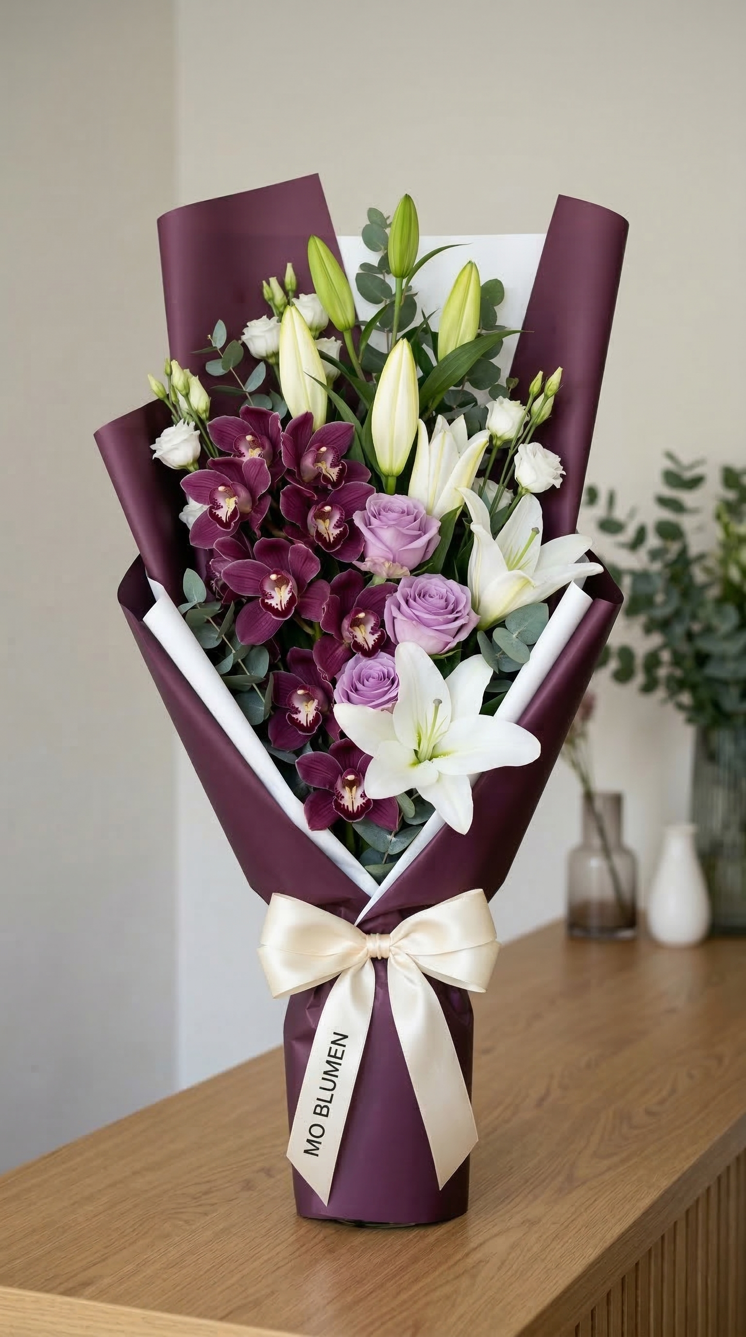 Orchideen-Lilien Traum - Nahaufnahme Orchideen MO BLUMEN Wien