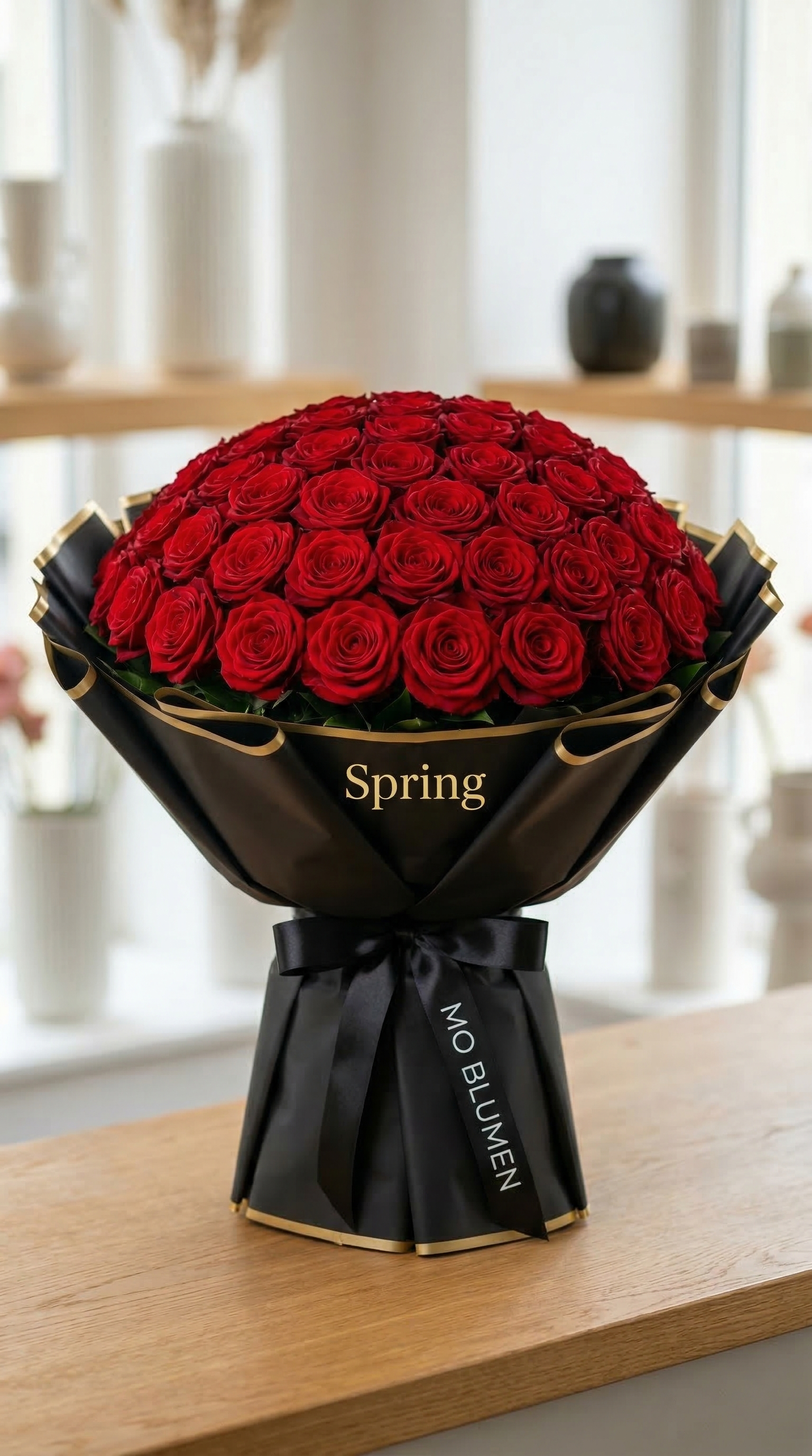 Rosentraum Luxus - Nahaufnahme rote Rosen MO BLUMEN Wien