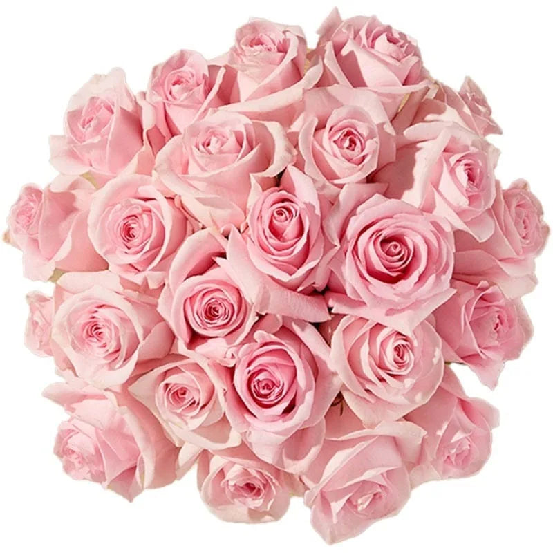 Bouquet aus rosa Rosen in Nahaufnahme.