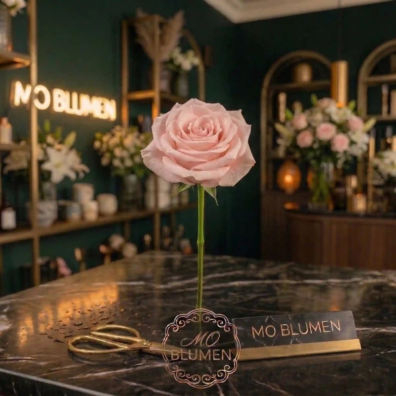Hellrosa Rose Einzelblume – MO BLUMEN Wien