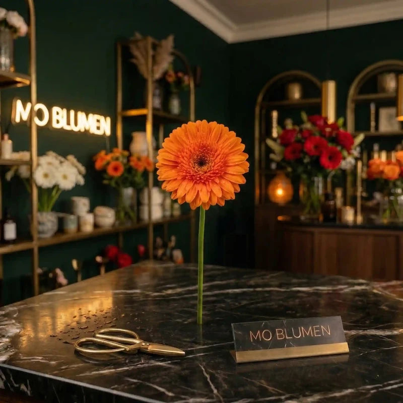 Orange Gerbera Einzelblume – MO BLUMEN Wien